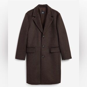 Express Brand New Men's brown 
Wool-Blend
Overcoat. Size large